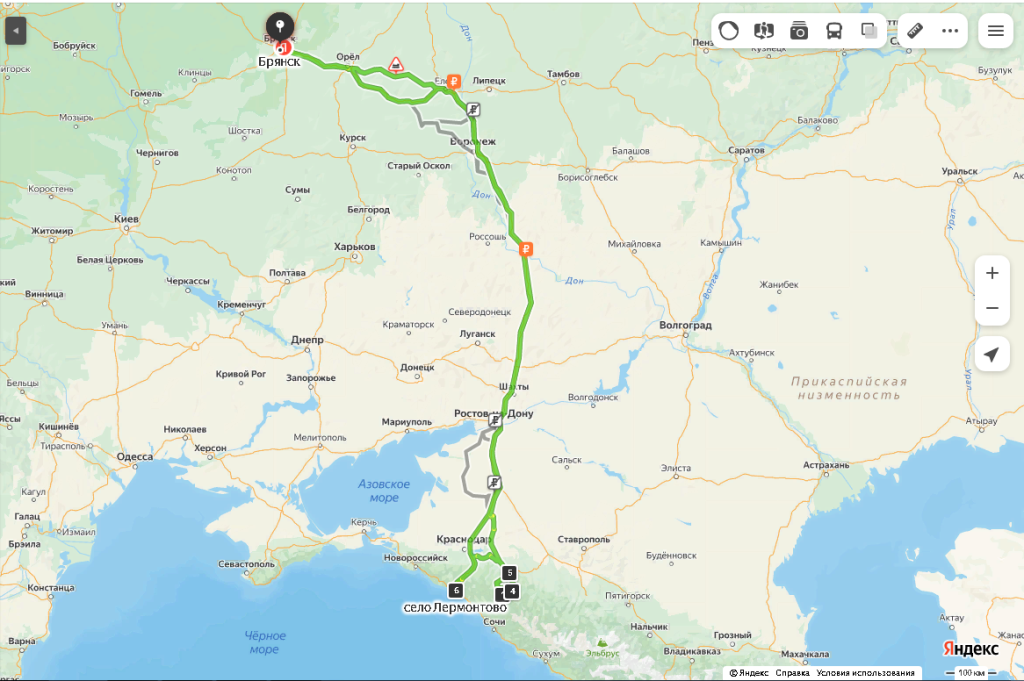 Из Адыгеи прямо к морю на карте