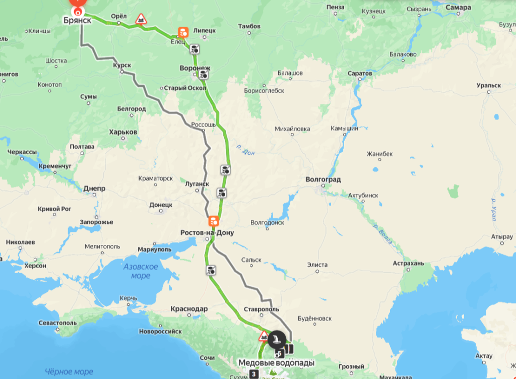 Новогодние КавМинВоды+Домбай на карте