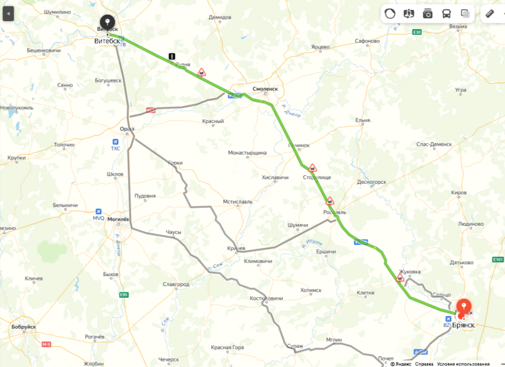 Новогодний Витебск на карте