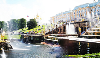 Открытие фонтанов в Петергофе